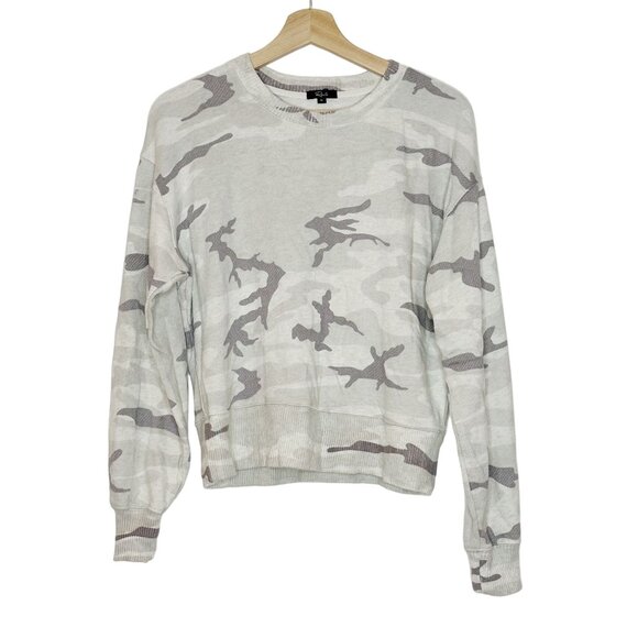 Rails Ramona Stone Camo Grey White Pullover Soft Sweatshirt Size Medium Womens - Picture 1 of 13